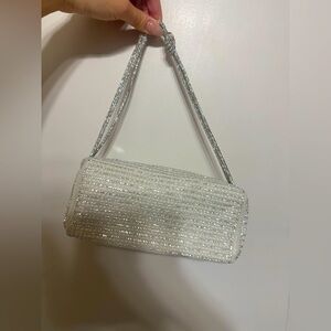 Silver pearl/sparkly stone purse